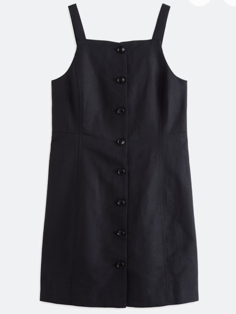 Alex Mill Alexis Dress in Cotton Linen l Black Button-Front Sleeveless Dress